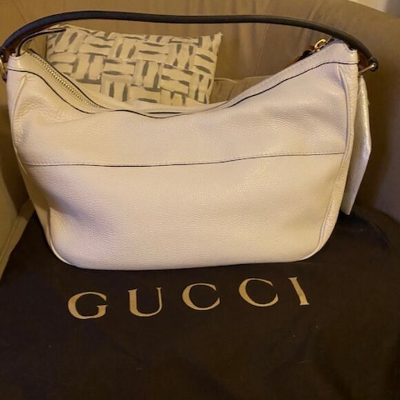 NWT, Rare Gucci White Calfskin Leather  Medium Madison Hobo Bag - Picture 8 of 12